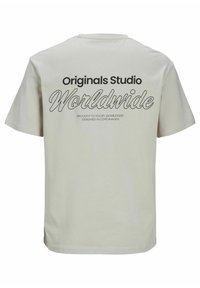 Jack & Jones JORVESTERBRO BACK SS CREW NECK  - Triko s potiskem - moonbeam