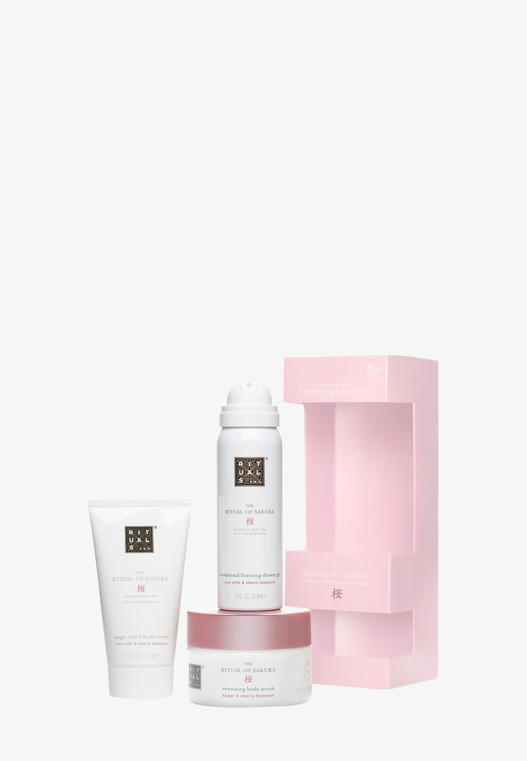 Lot De 3 Produits Rituals : Rice Milk Et Cherry + Gommage - Soins Corps Parfumés - 200 Ml Chaque