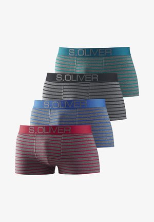 s.Oliver HIPSTER 4 PACK - Trunks - grau schwarz gestreift grün grau gestreift blau grau gestreift