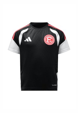 Sort sportsjersey med hvide og røde accenter, med Adidas-logo til højre og et rødt "F95" emblem på venstre bryst.