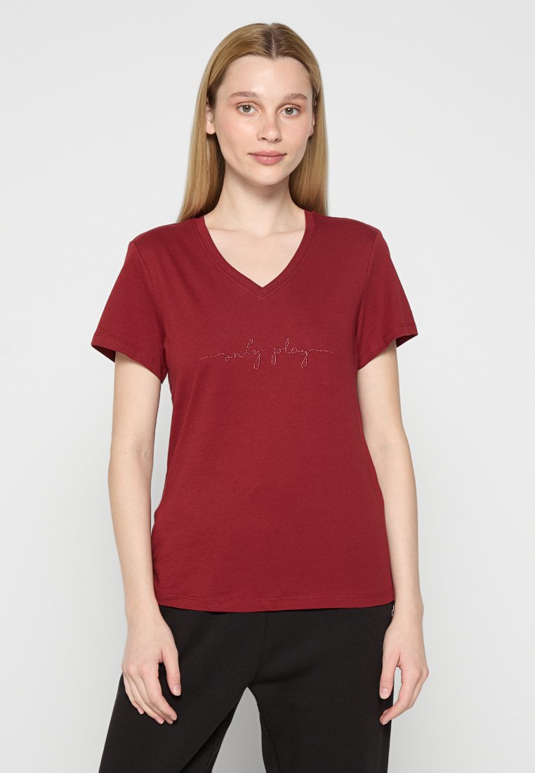 Only Play T-shirt basic donkerrood Only Play T-shirt basic donkerrood