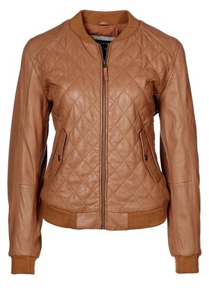 Giacca di pelle - cognac