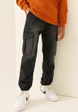 Next, LOOSE FIT ELASTICATED WAIST DENIM CARGOS JEANS - Cargohose - black