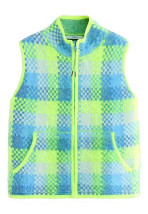 Next REGULAR FIT - ZIP UP BRUSHED - Vesta - fluro yellow/blue check