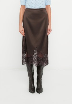VMSALLY MIDI SKIRT - Φούστα σε γραμμή Α - chocolate torte