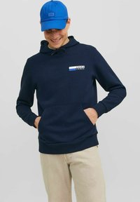 Jack & Jones - LOGO - Felpa con cappuccio - navy blazer Immagine in miniatura 1