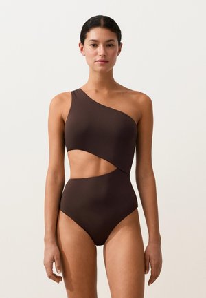 OYSHO ASYMMETRIC TRIKINI - Plavky - mottled brown