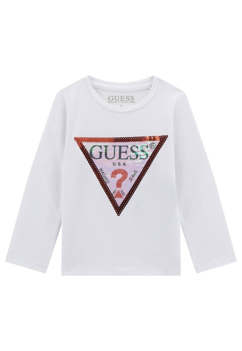 Guess PAILLETTES - Langarmshirt - bianco