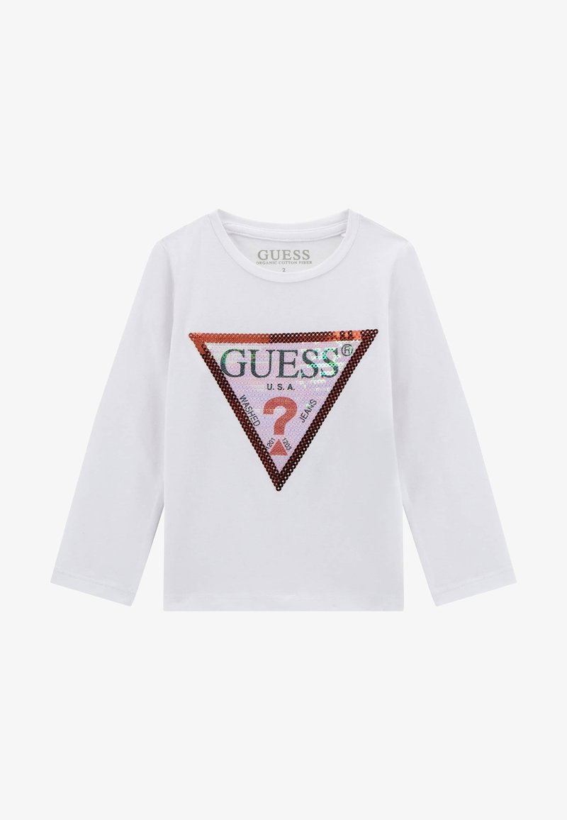 Guess PAILLETTES - Long sleeved top - bianco