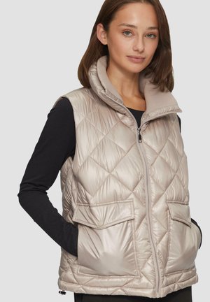 MIT AUFGESETZTEN TASCHEN - Waistcoat - helles beige