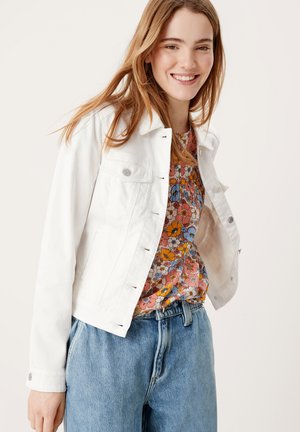EN À EFFET TEINT EN PIÈCE - Denim jacket - off white