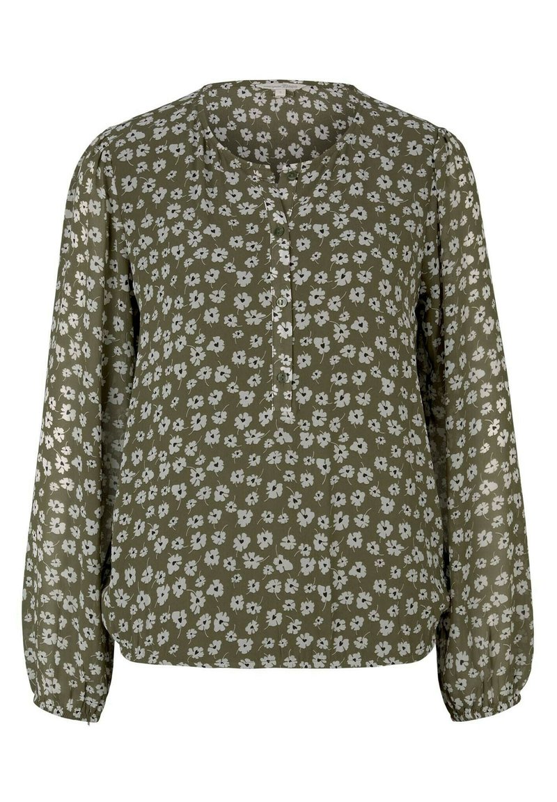 Damen T-Shirts | TOM TAILOR DENIM BALLOON SLEEVE BLOUSE Langarmshirt olive flower print/oliv-meliert - BI32130 Damen T-Shirts | TOM TAILOR DENIM BALLOON SLEEVE BLOUSE Langarmshirt olive flower print/oliv-meliert - BI32130