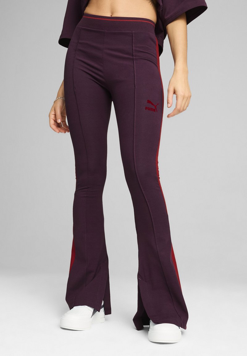 Puma PLAY.PARIS. FLARED - Nadrágok - midnight plum