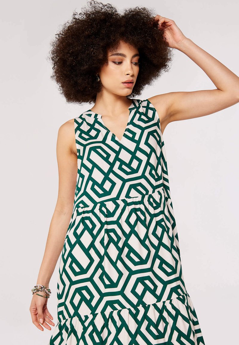 Apricot GEOMETRIC TIERED - Maxi dress - green - Zalando