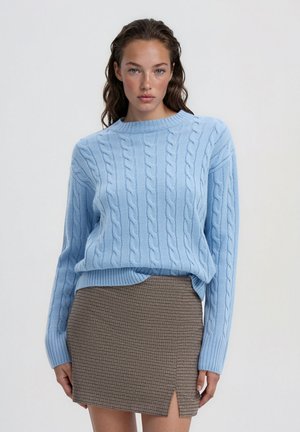Terranova, MAGLIA A TRECCE GIROCOLLO - Maglione - carta da zucchero melange