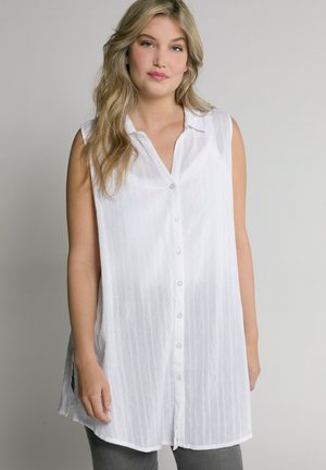CRASHLOOK ÄRMELLOS - Button-down blouse - schneeweiß