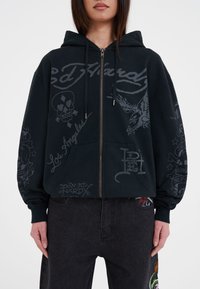 Ed Hardy DEATH-BEFORE MONO  - Mikina na zip - black