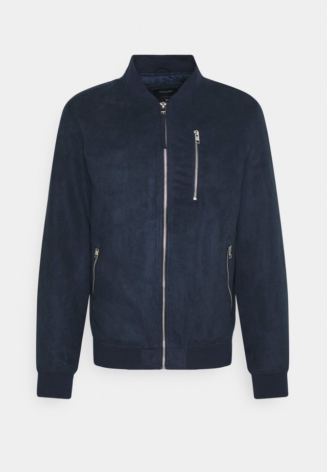 JJFLAKE  - Bomberjacke - navy blazer/faux suede