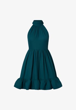 Malina, FERN HALTERNECK RUFFLED DRESS - Коктейлна рокля/Парти рокля - teal