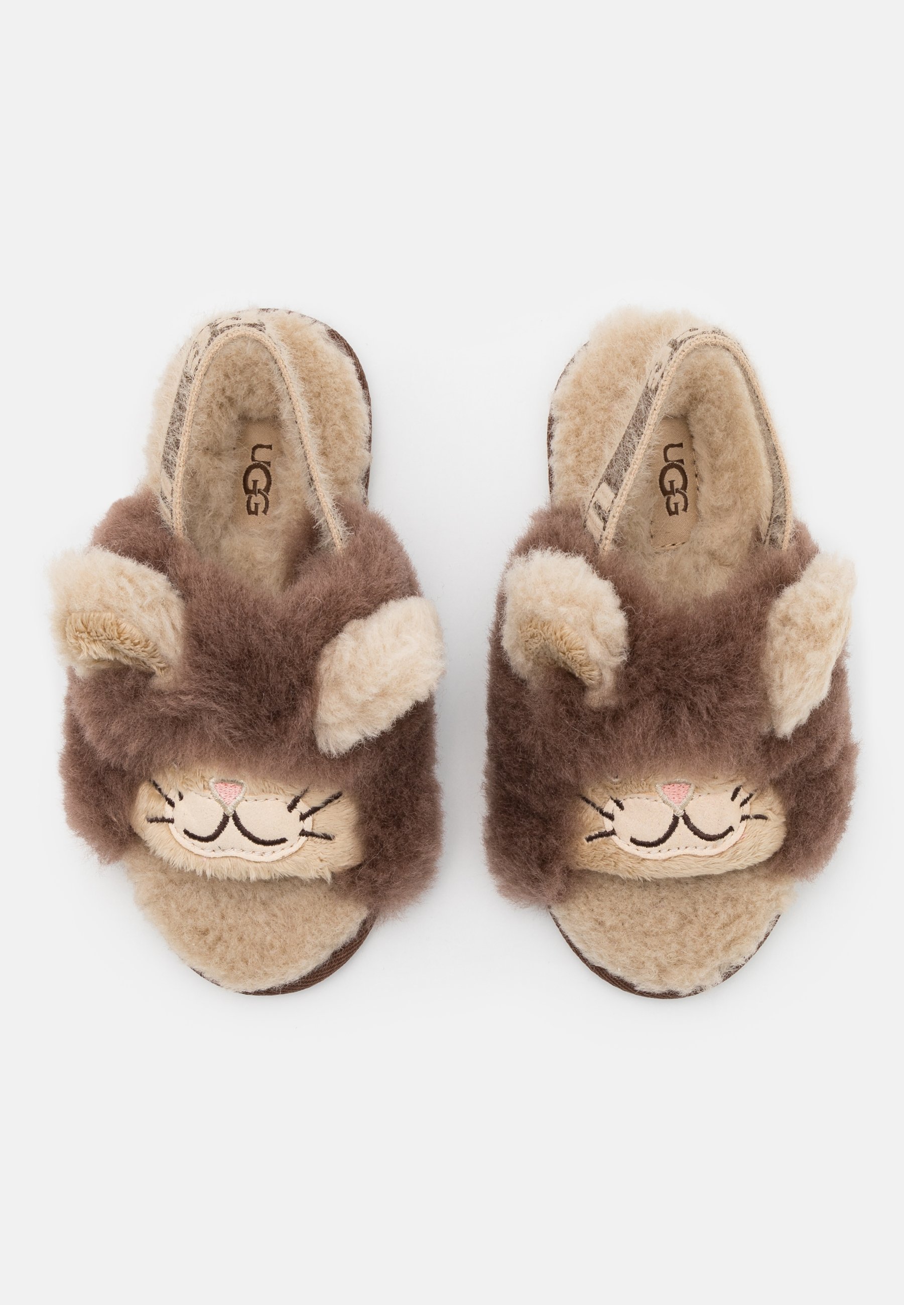 UGG FLUFF YEAH SLIDE LION STUFFIE - Sandalias con plataforma -  sand/chocolate/beige - Zalando.es