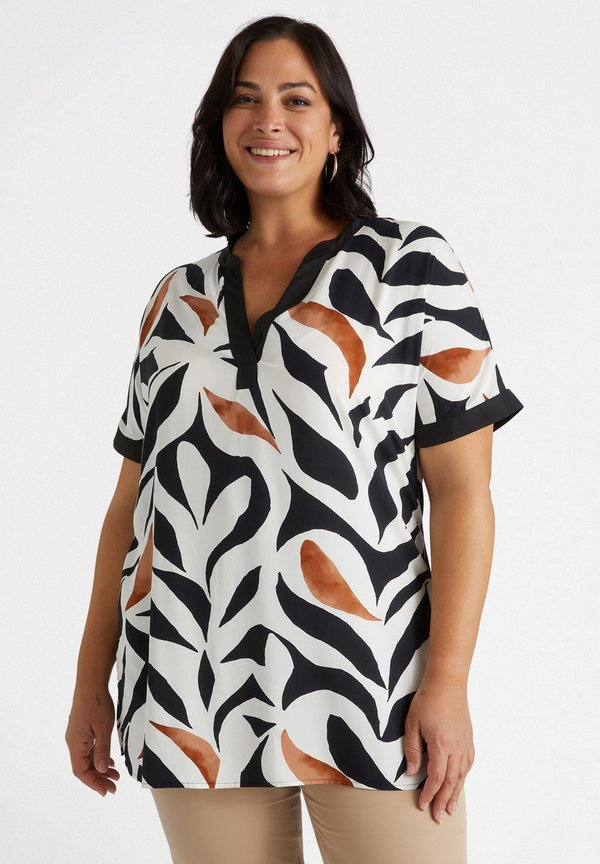 STAMPA FOLIAGE - Bluse - nero