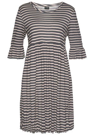 Nachthemd - anthrazit hellrosa