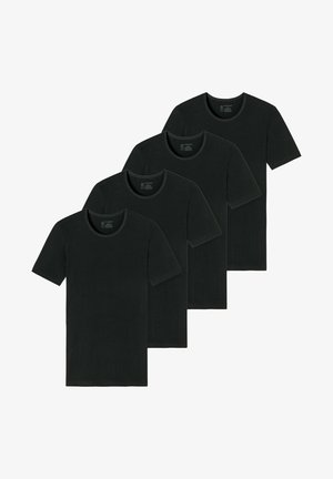 Schiesser 4ER-PACK - Unterhemd/-shirt - schwarz