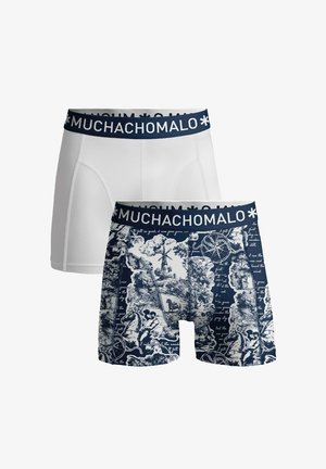 MUCHACHOMALO 2 PACK PRINT SOLID - Boxer alsónadrág - print white