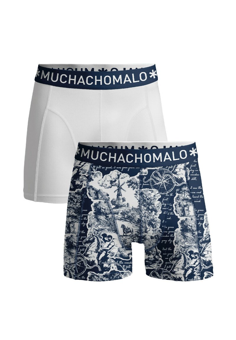 MUCHACHOMALO 2 PACK PRINT SOLID - Calzoncillos - print white