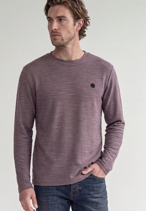 Street One MEN, LANGARM SHIRT MIT RUNDHALS IN UNIFARBE - T-shirt à manches longues - dark ash mauve