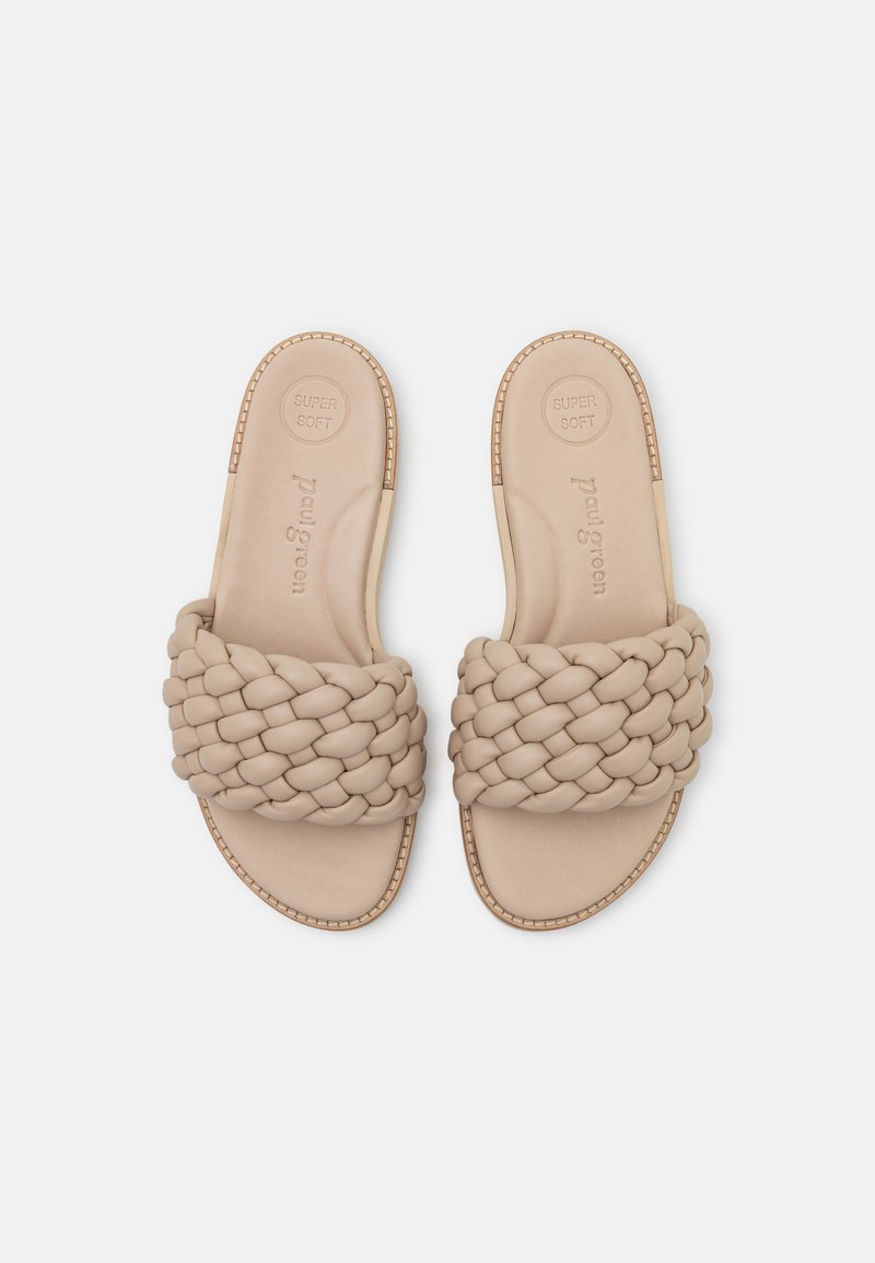 Damen Flache Pantoletten | Paul Green Pantolette flach dakar/beige - PH58531 Damen Flache Pantoletten | Paul Green Pantolette flach dakar/beige - PH58531
