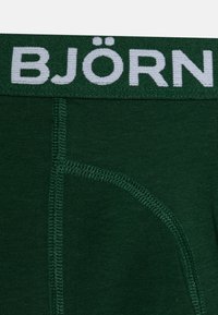 Zelené bavlnené boxerské šortky s bielym pásikom "BJÖRN". Obsahujú ploché švy a jemnú textúru, čo zaručuje pohodlie a dobré sedenie.