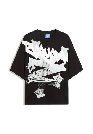Bershka, SHORT SLEEVE BOXY - PRINT T-SHIRT - T-shirt imprimé - black