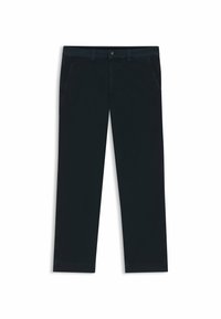 Mörk marinblå chinos tillverkade av en blandning av bomull. Har bältesloopar, framfickor och en dragkedja med knappstängning.