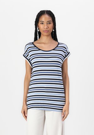 PRINTED AND STRIPED - T-Shirt print - navy/flawless blue