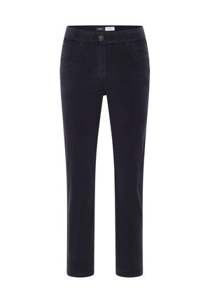 Cecil, MID WAIST SLIM LEG HOSE IM SLIM FIT - Pantaloni - dark blue corduroy