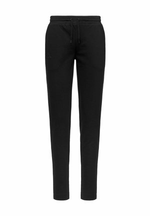 Pantaloni della tuta neri slim fit con vita elastica e coulisse, con un piccolo logo ricamato sulla coscia sinistra.
