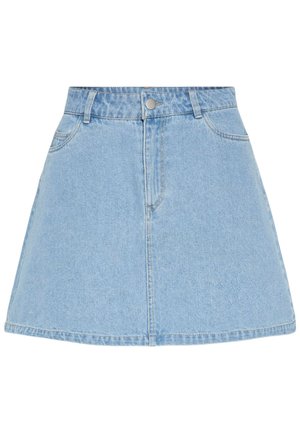 Pieces, PCABBI MW A-SHAPE SKIRT NOOS - A-linjainen hame - light blue denim