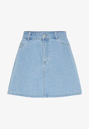 Pieces, PCABBI MW A-SHAPE SKIRT NOOS - A-linjainen hame - light blue denim