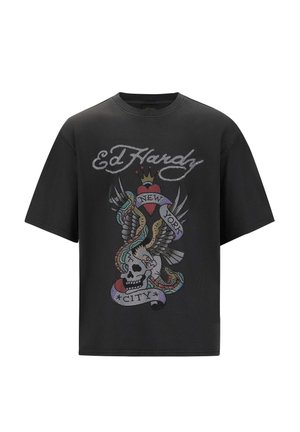 Ed Hardy NEW YORK CITY DIAMANTE - T-Shirt print - black