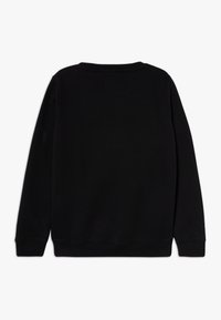 Czarna bluza z okrągłym dekoltem, długimi rękawami i ściągaczami na mankietach, wykonana z miękkiej bawełny o gładkiej fakturze.