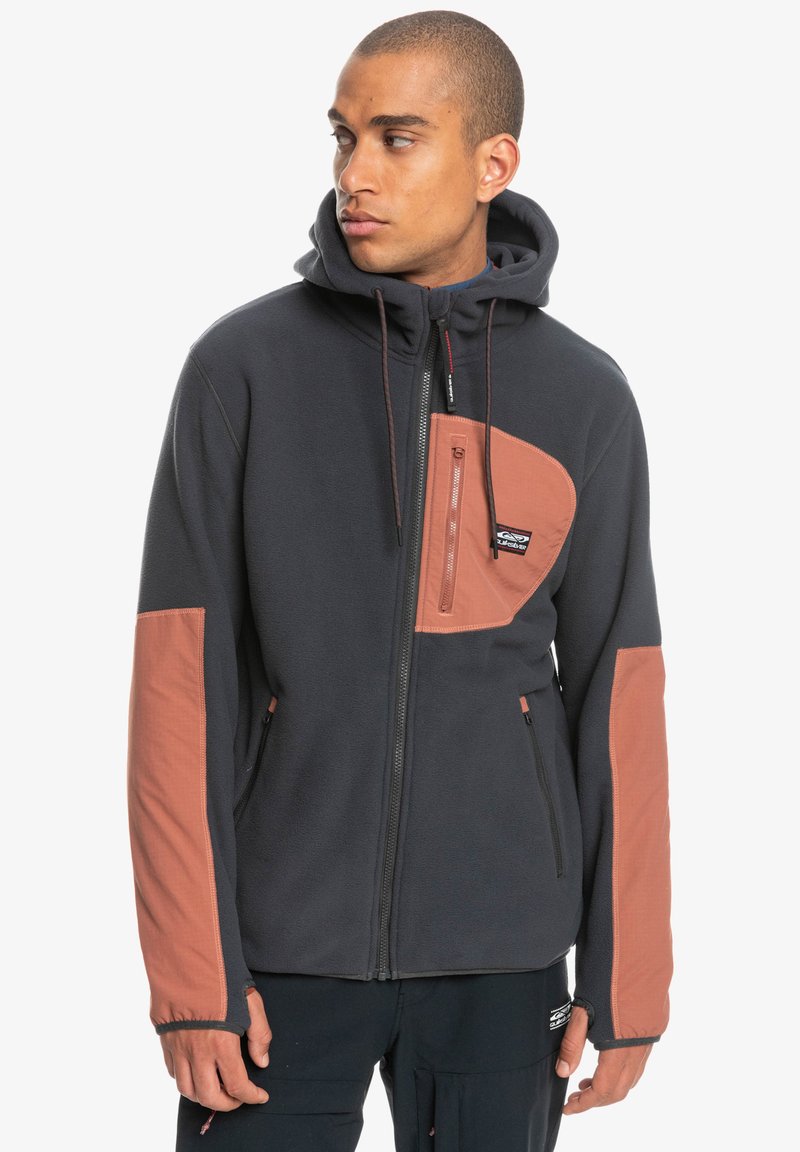 Quiksilver DOWN TIME Fleece jacket phantom/dark brown Zalando.co.uk