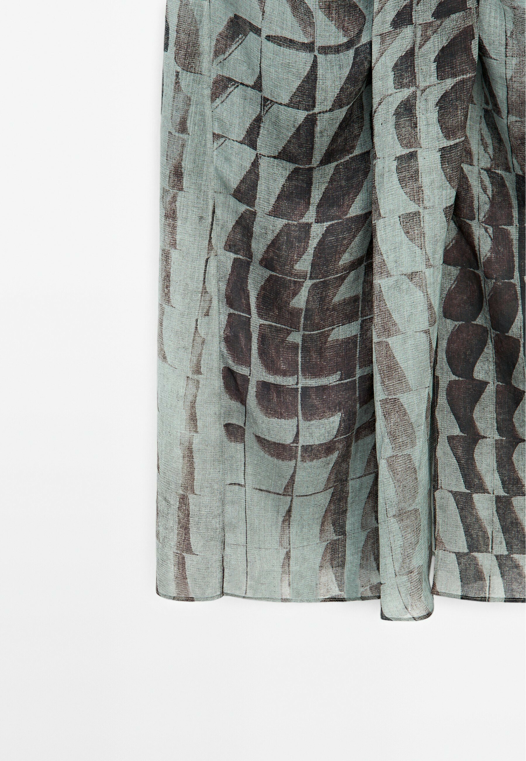 Massimo Dutti PRINTED MIDI WITH GATHERED DETAIL - A-line