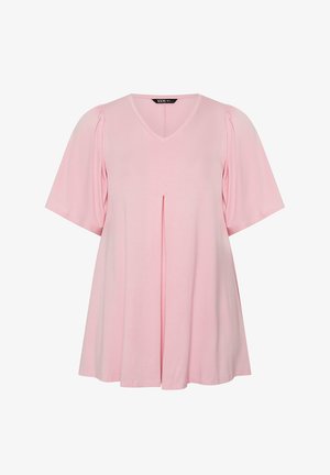 Yours Clothing, PLUS SIZE CASUAL TOPS - T-shirts basic - light pink