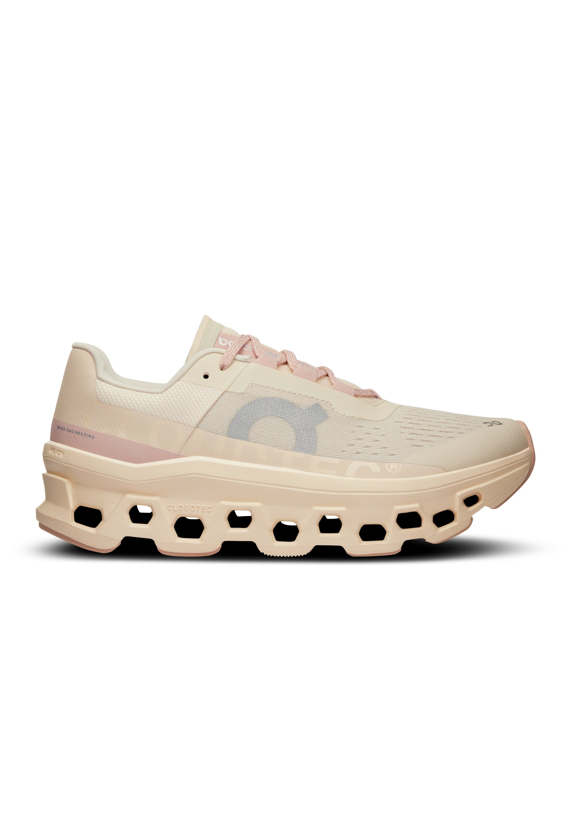 On CLOUDMONSTER - Road running shoes - moon fawn/pink - Zalando