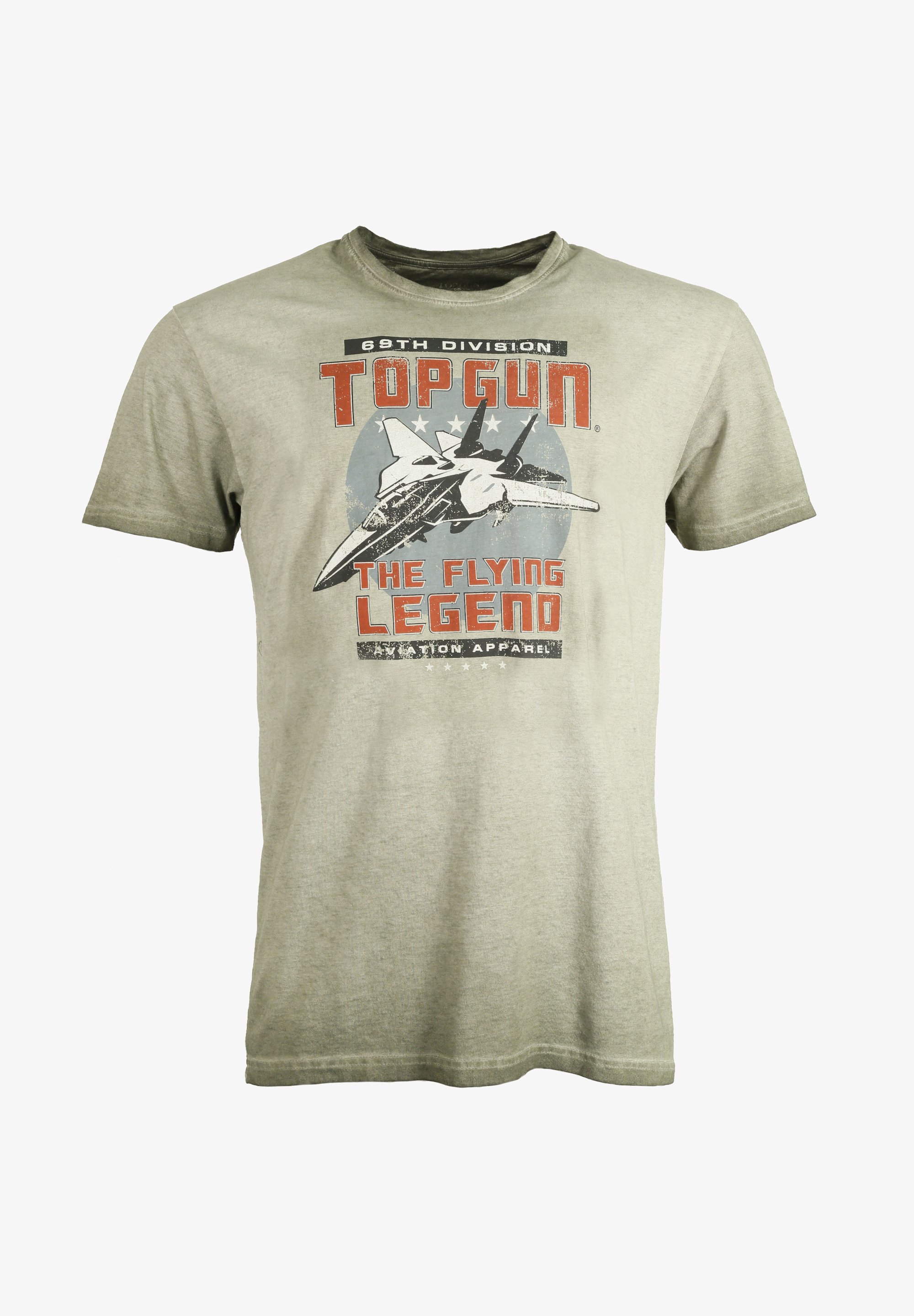 Top Gun Mit Aufdruck T Shirt Print Olive Oliv Zalando De