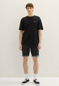 TOM TAILOR DENIM Jeansshorts - used dark stone black denim