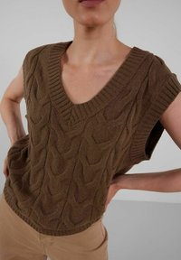 Pieces Triko s potiskem - mottled brown