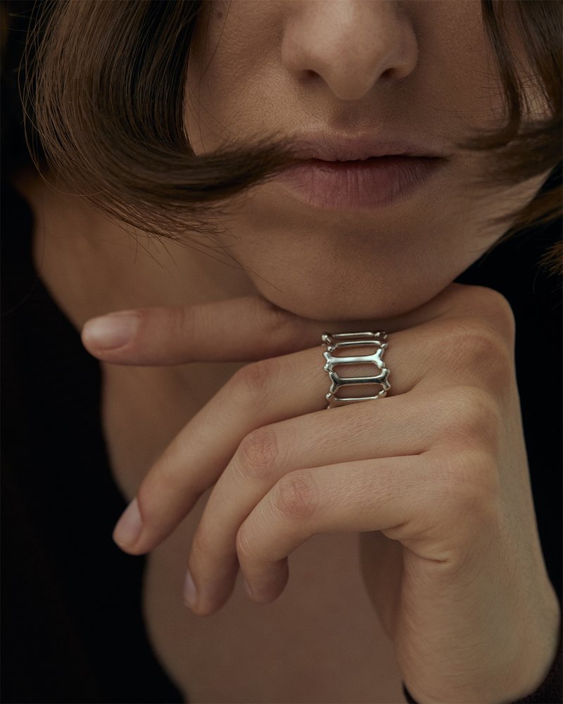 Avgvst DANCING BONES - Gredzens - silver-coloured