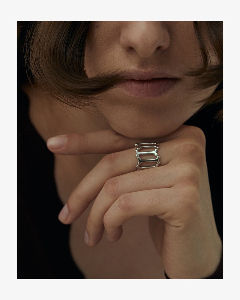 Avgvst DANCING BONES - Gredzens - silver-coloured